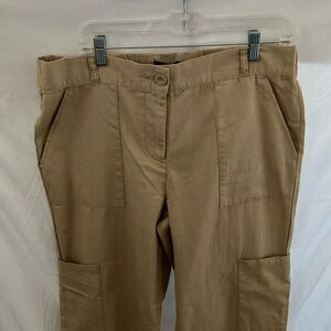 Hunter & Brown: Lightweight khaki flat trouser cargo pants- size XL
